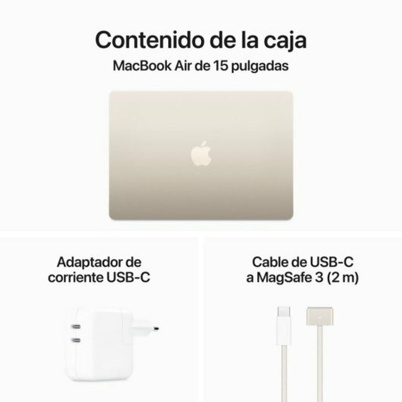 Laptop Apple MacBook Air Apple M3 15,3" 8 GB RAM 256 GB SSD M3-1