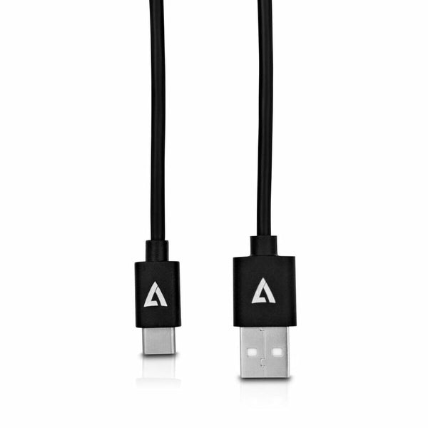 Cavo USB A con USB C V7 V7U2AC-2M-BLK-1E     Nero-0