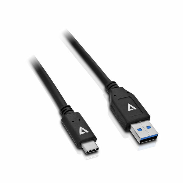 Cavo USB A con USB C V7 V7U2C-1M-BLK-1E      Nero 1 m-0