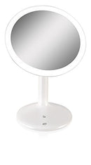 Specchio cosmetico e per il trucco illuminato a LED Touch Sense con ingrandimento 5X Rio Beauty, bianco, 12,5 x 12,5 x 24 cm gama