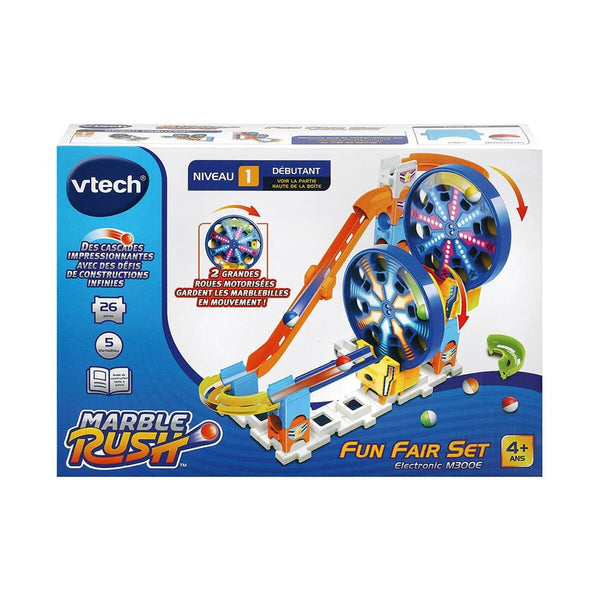 Set di Biglie Vtech Marble Rush - Expansion Kit Electronic - Fun Fair Set Circuito 26 Pezzi Pista con Rampe + 4 Anni-0