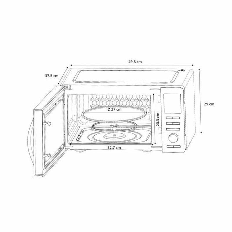 Microonde con Grill Continental Edison 900 w 25 L Argentato 900 W 25 L-2