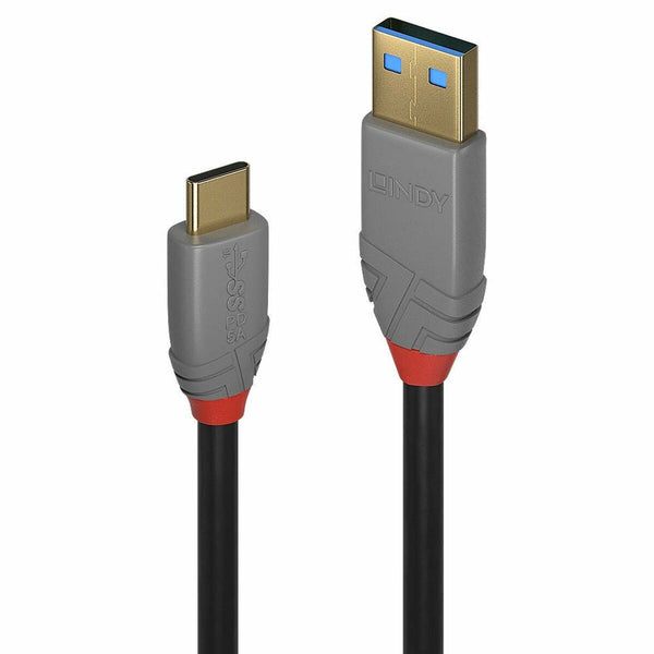 Cavo USB A con USB C LINDY 36911 Nero Antracite-0