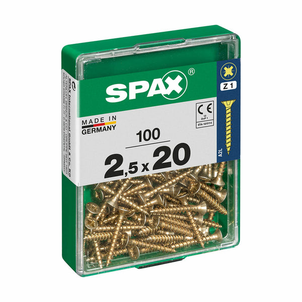 Scatola a viti SPAX Vite per legno Testa piatta (2,5 x 20 mm)-0