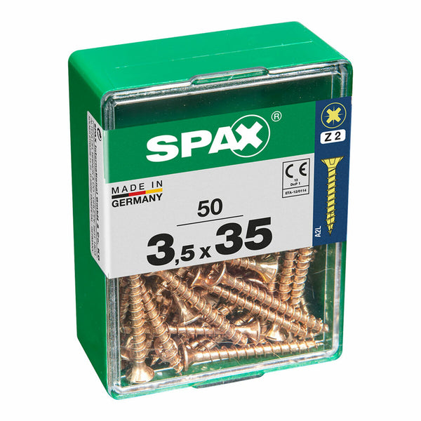 Scatola a viti SPAX Vite per legno Testa piatta (3,5 x 35 mm)-0