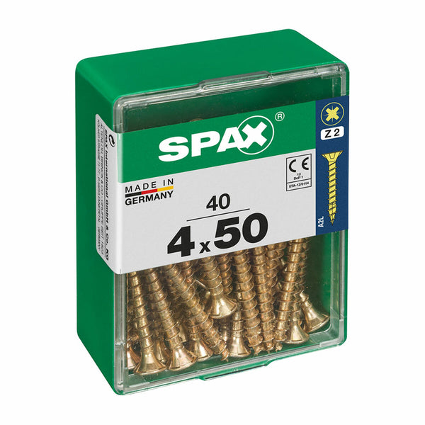 Scatola a viti SPAX Vite per legno Testa piatta (4 x 50 mm) (4,0 x 50 mm)-0