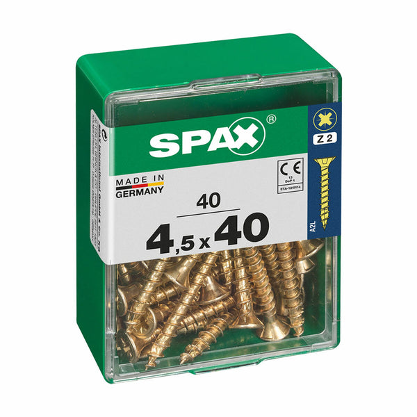 Scatola a viti SPAX Vite per legno Testa piatta (4,5 x 40 mm)-0