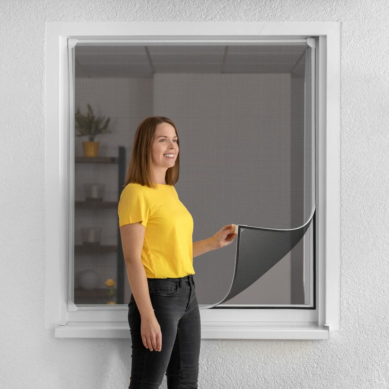 Zanzariera Schellenberg Magnetico Con cornice Fibra di Vetro Bianco (100 x 120 cm)-2
