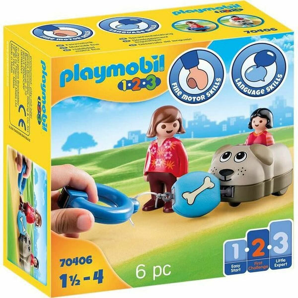 Playset Playmobil 1.2.3 Cane Bambini 70406 (6 pcs)-0