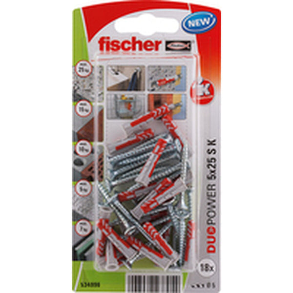 Dadi e viti Fischer duopower Dadi e viti 18 Unità (5 x 25 mm)-0