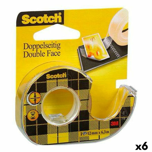 Nastro biadesivo Scotch 12 mm x 6 m (6 Unità)-0