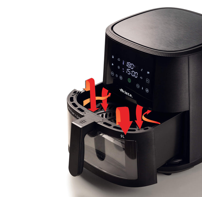 Friggitrice ad aria 9L con vetro Nero bigeshop