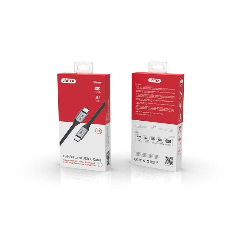 Cavo USB C Unitek C14082ABK Nero 1 m-1
