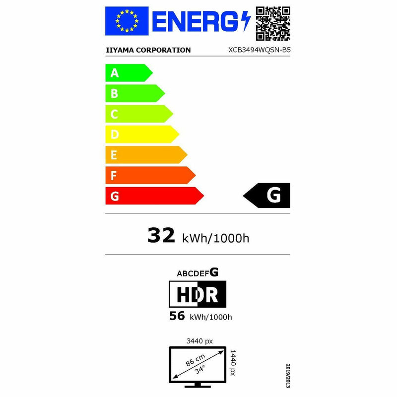 Monitor Iiyama XCB3494WQSN-B5 LED VA Flicker free 50-60  Hz-1