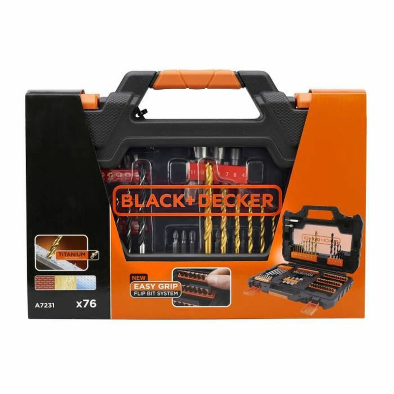 Set di punte per trapano e punte per trapano Black & Decker A7231 76 Pezzi-2