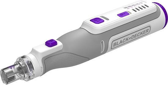 BLACK+DECKER 7.2V Utensile  tosatrice rotante senza fili per animali domestici + 39 accessori + testina per unghie per animali domestici