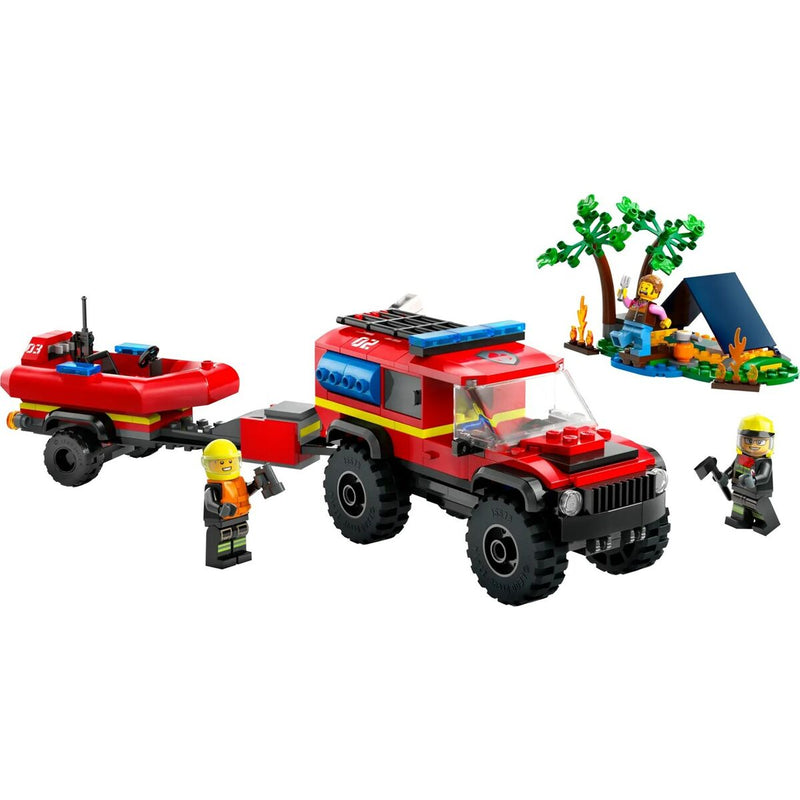 Playset Lego 60412 4x4 Fire Engine with Rescue Boat-7