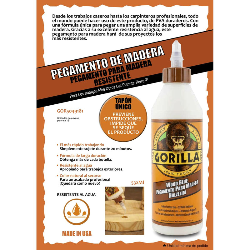 Colla bianca Gorilla Glue Legno 532 ml Bianco-1