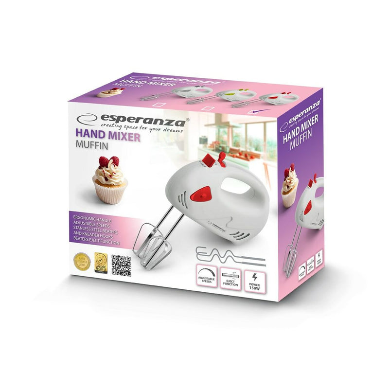 Frullatore ad Immersione Esperanza EKM007R Bianco Rosso 150 W-3