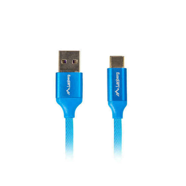 Cavo USB A con USB C Lanberg Quick Charge 3.0 Azzurro-0