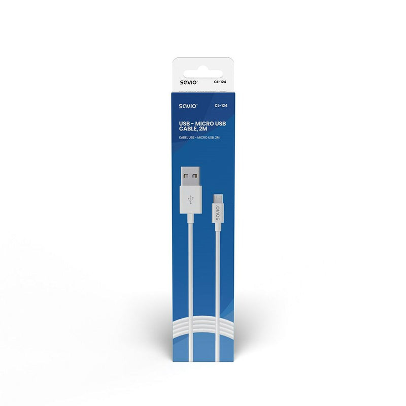 Cavo da USB a micro USB Savio CL-124 Bianco 2 m-3