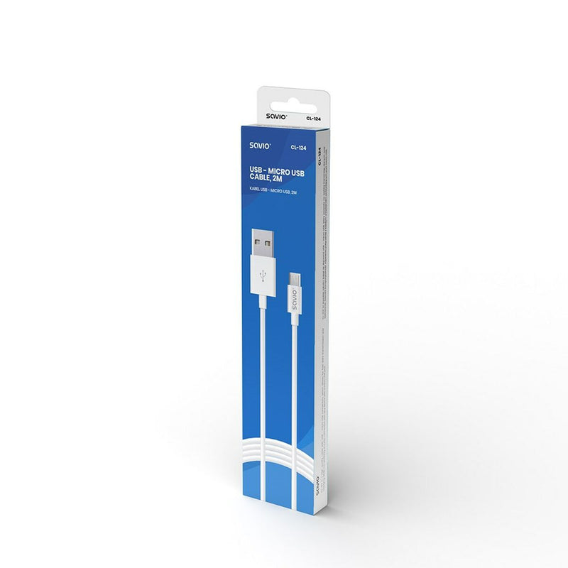 Cavo da USB a micro USB Savio CL-124 Bianco 2 m-2