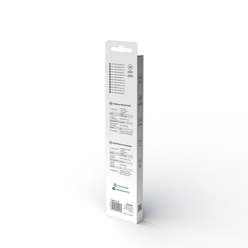 Cavo da USB a micro USB Savio CL-124 Bianco 2 m-1