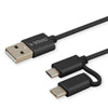 Cavo da USB a Micro USB e USB C Savio CL-128 Nero 1 m-0