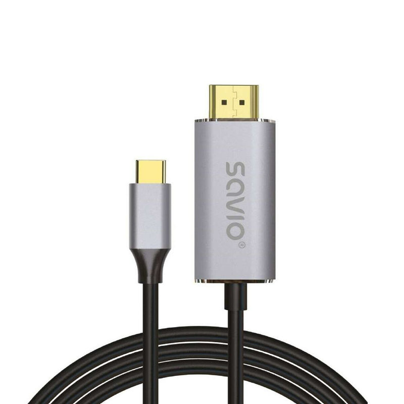 Adattatore USB C con HDMI Savio CL-171 Argentato 2 m-0