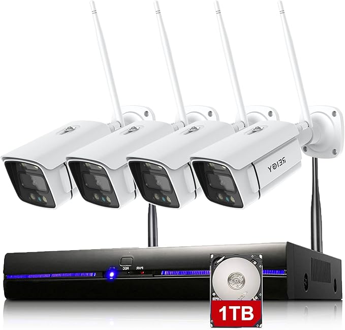 Sistema di telecamere CCTV WIFI 3MP con proiettore, set di telecamere di sicurezza esterne- ezviz