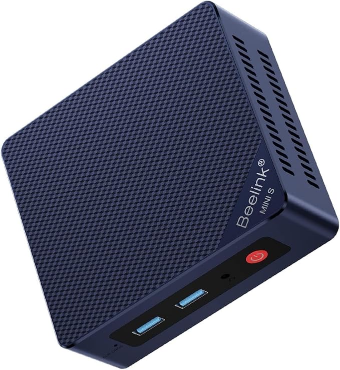 Beelink Mini PC, Intel 12th Gen Alder Lake- N95 (fino a 3,4GHz), 8GB DDR4 RAM 256GB SSD, Mini S12 Desktop Computer Supporto 4K Dual HDMI Display/USB3.2/WiFi 5/BT4.2/Gigabit Ethernet INTEL