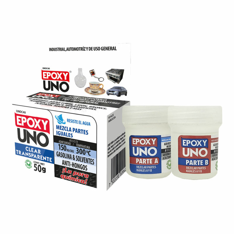 Adesivo epossidico bicomponente Fusion Epoxy Black Label Unoc40 Universale Incolore 50 g-0