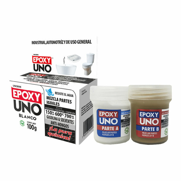 Adesivo epossidico bicomponente Fusion Epoxy Black Label Unob98 Universale Bianco 100 g-0