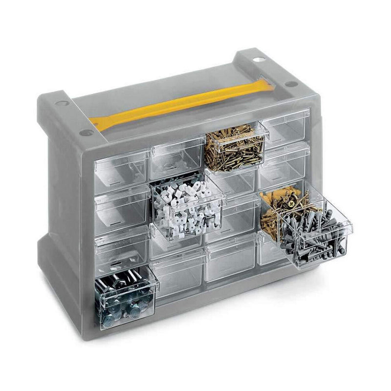 Cassettiera Terry N16 Grigio Viti Trasparente 16 cassetti-2