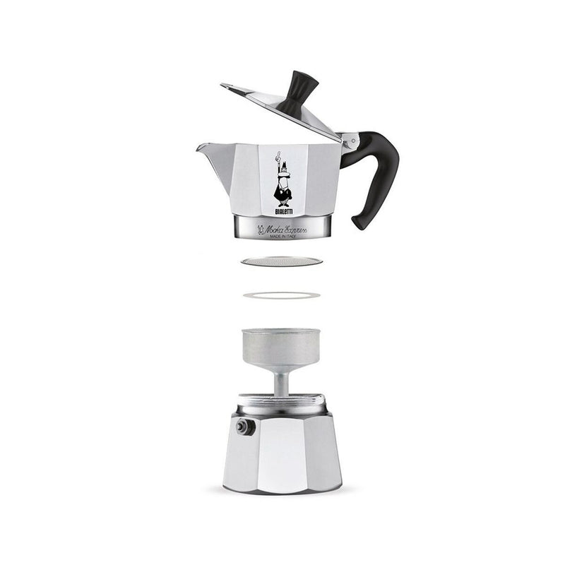 Caffettiera Italiana Bialetti Moka Express Alluminio 60 ml 1 Tazza-3
