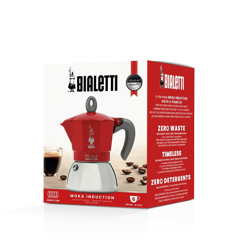 Caffettiera Italiana Bialetti Moka Induction Nero Acciaio inossidabile Alluminio 300 ml 6 Tazze-1