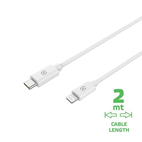 Cavo USB-C a Lightning Celly USBLIGHTC2MWH Bianco 2 m-0