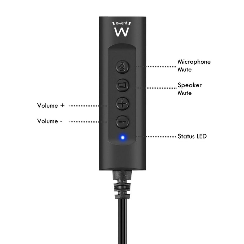 Adattatore Audio Jack Ewent EW3569 Microfono integrato 50 cm Nero-2