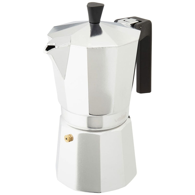 Caffettiera Italiana Valira VITRO 9T Argentato Alluminio 9 Tazze-2