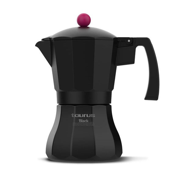 Caffettiera Italiana Taurus Black Moments 3 Nero Alluminio 3 Tazze-0