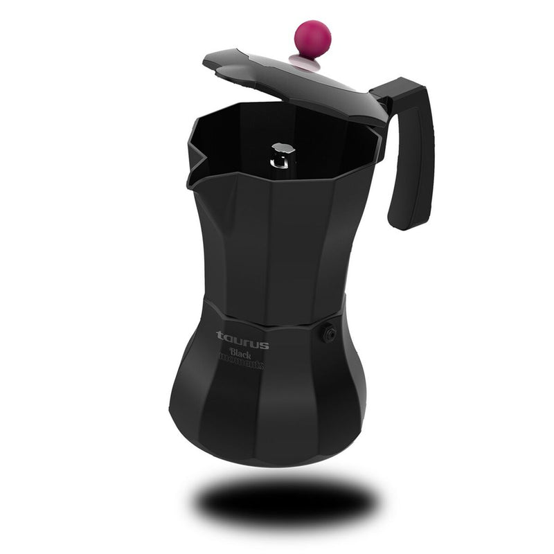 Caffettiera Italiana Taurus Black Moments 3 Nero Alluminio 3 Tazze-1