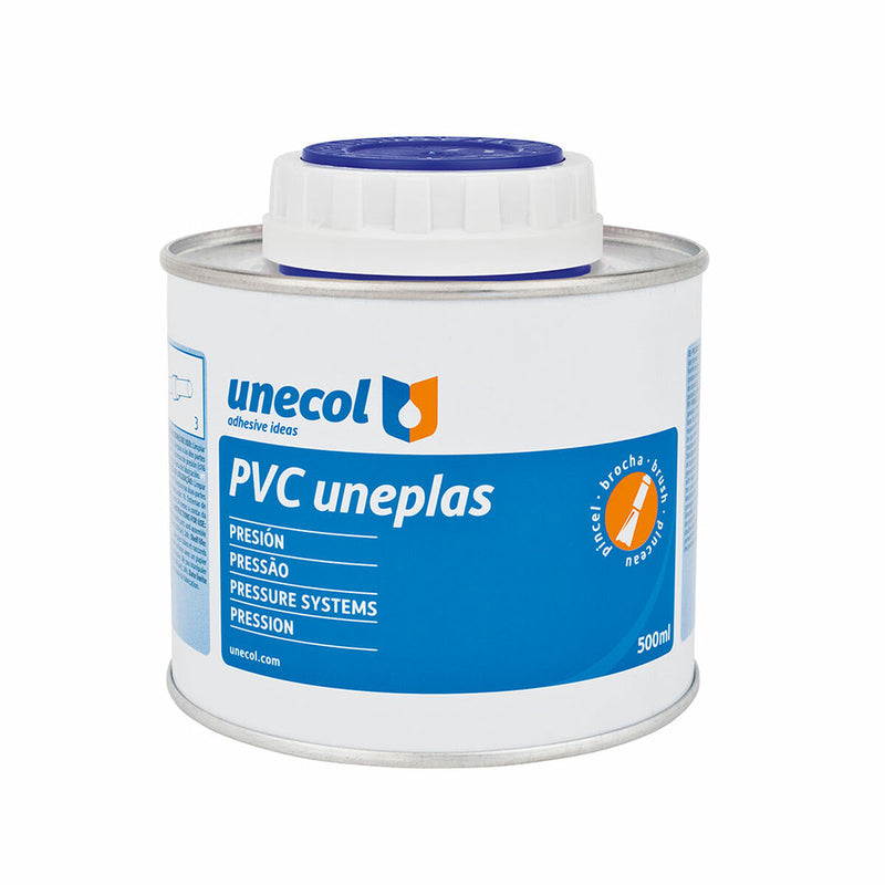 Adesivo per tubi in PVC Unecol Uneplas A2041 Pennello 500 ml-0