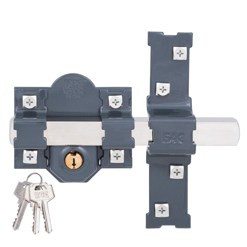 Chiavistello di sicurezza Fac 201-l/80 Acciaio Grigio scuro 50 mm 80 mm-0
