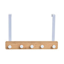 Appendiabiti per Porte Home ESPRIT Bianco Metallo Bambù 38,5 x 4,8 x 25,5 cm-1