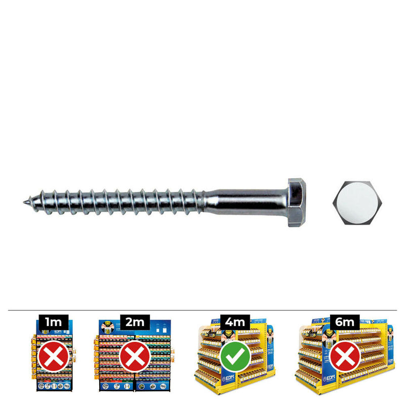 Scatola a viti CELO Din 571 55 mm Ø 8 mm Esagonale 250 Unità Zincato-1
