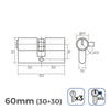 Cilindro EDM r13 Europeo Leva corta Argentato nichel (60 mm)-1