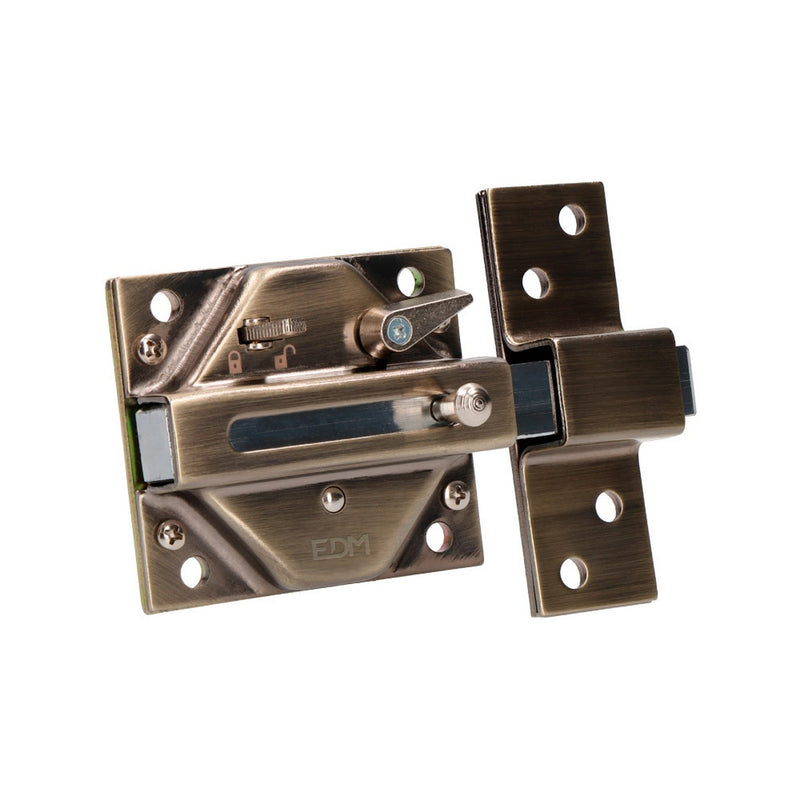 Chiavistello di sicurezza EDM 85187 Bronce Acciaio 73 x 136 mm-0