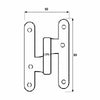 Cerniera EDM PN07 100 x 58 mm Sinistra Acciaio inossidabile-1