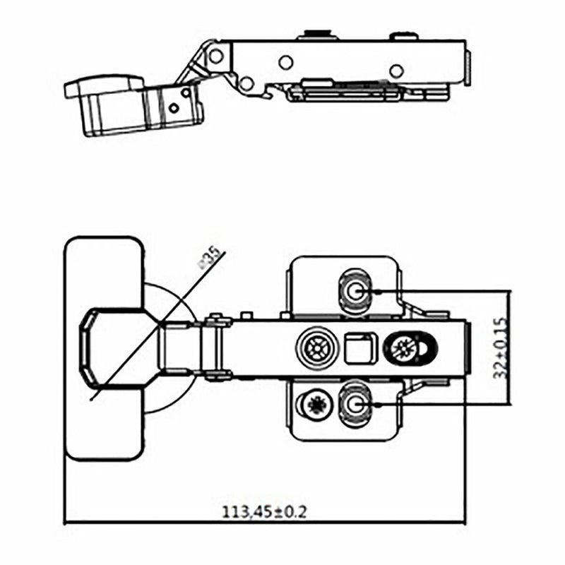 Cerniera EDM BC05 35 mm Pistone Acciaio-1