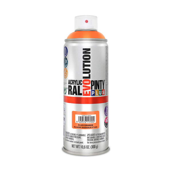 Vernice spray Pintyplus Evolution F143 400 ml Fluorescente Arancio-0